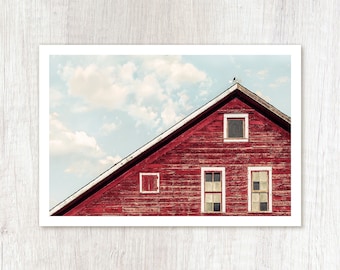 Weathered - Red Barn Photograph - Rustic Farm Art - Old Barn Photo Print - Farmhouse Decor - Modern Country Photography - Red Barn Art Print