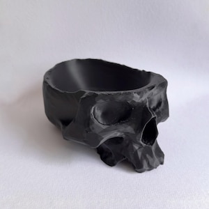 Gothic Skull Decorative Tray - Modern Black Catch All Bowl