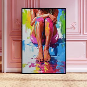Painting of bare female feet Naked feet Bare female feet Acrylic Handmade Beautiful painting for bedroom bathroom