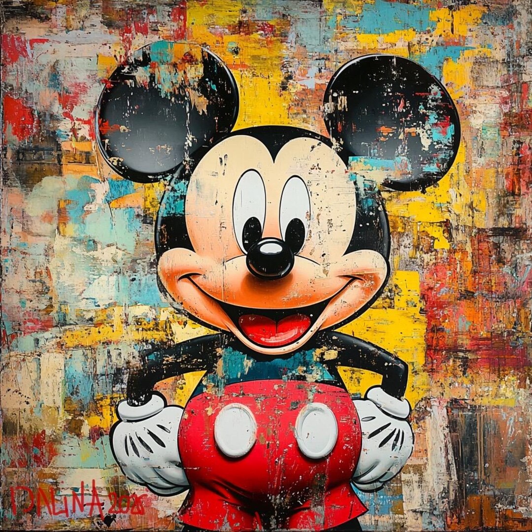ミッキーマウスの絵画：大型ハンドメイドストリートアートスタイル