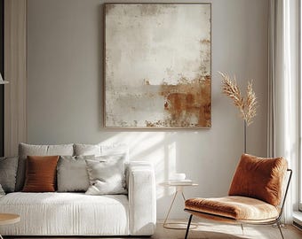 Scandinavian paintings Brown beige gray abstract Scandi art Wabi Sabi wall art Light abstract painting light calm colors Best art decor