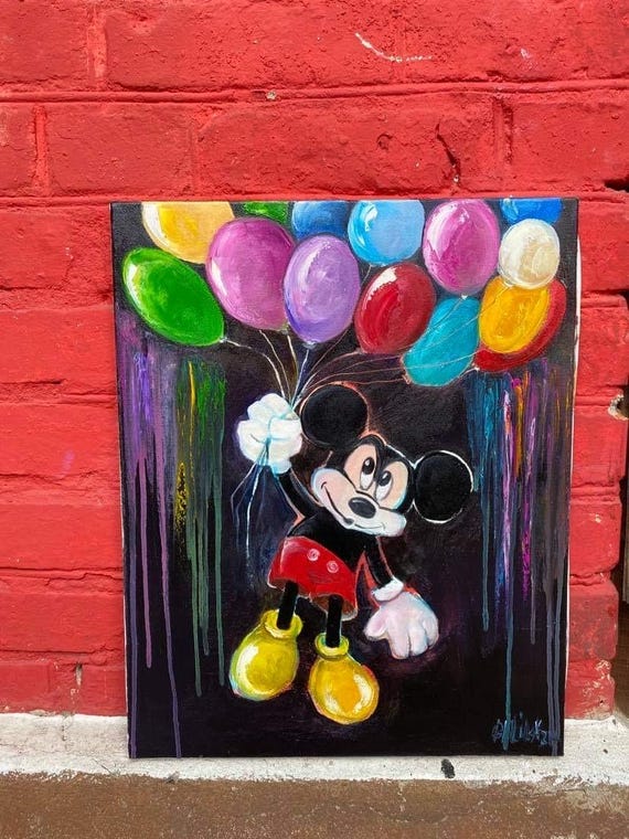 Mickey Mouse Floating With Balloons