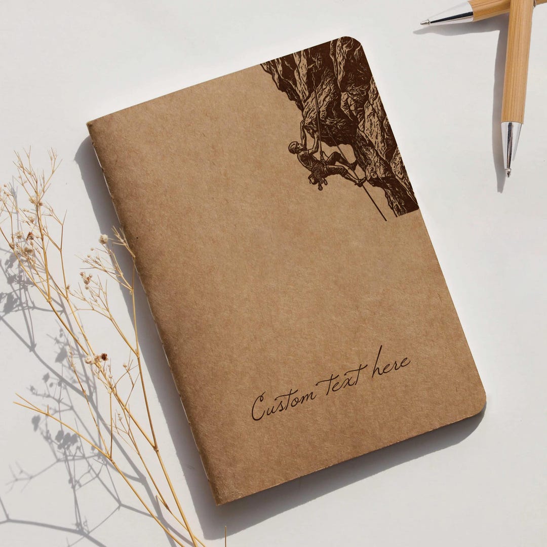 Personalized Rock Climber Notebook Custom Engraved Kraft Journal ...