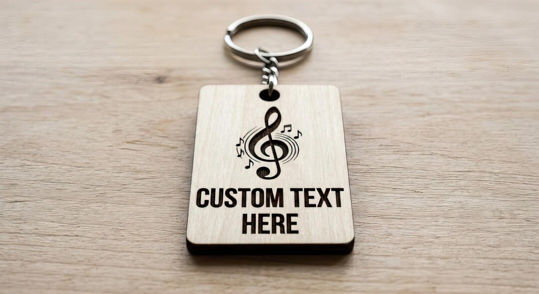 Key Ring Note Custom Treble Clef Keychain, Personalized Music Note Keyring, Engraved ...