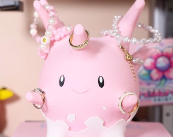 Corsola Jewelry Storage Box 3D Printed Cute Organizer for Rings Necklaces Accessories Pokem Gift for Gamers Couples Fans Vday Gift for Her
