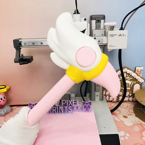 Sakura Magic Wand Massage Stick Cute 3D Printed Cosplay Prop Cardcaptor Sakura Bird Staff Pastel Anime Birthday Gift Magical Girl Decor
