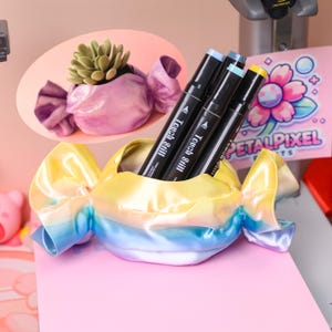 Candy Förmige Mini Pflanzer oder Trinket Box 3D Gedruckt Bunter Sukkulenten Topf Schreibtisch Organizer Pastell Regenbogen Wohnkultur Bunte Trinket Geschenke
