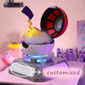Pokem Ball LED Humidifier Customizable 3D Printed USB Powered Anime Desk Nostalgic Gaming Décor kawaii Monster Light Gamer Birthday Gifts