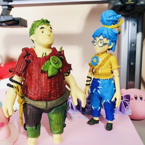 It Takes Two 3D Printed Figurine Set Whimsical Game Art Hand Painted Cody and May Statues for Couples Co Op Game Desk Decor Gift for Fans