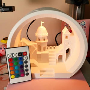 Monument Valley 3D Printed Night Light Multi Color Light Changing LED Lamp Home Decor Birthday Gamer Gift for Bedroom Living Room Office