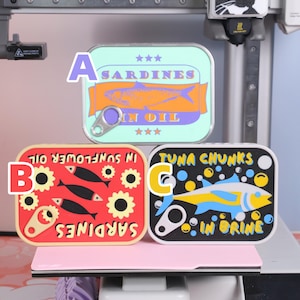 Retro Sardine Can Storage Box 3D Printed Vintage Tuna Tin Organizer Magnetic Pull-Tab Lid Quirky Gift Fish Can Lover Sushi Chef Holiday Gift