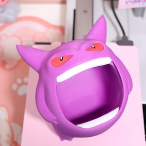 Gengar Mouth Pen Holder 3D Printed Fantasy Monster Desk Organizer Fun Spooky Desktop Decor for Fans Office Accessories Gaming Lover Gifts