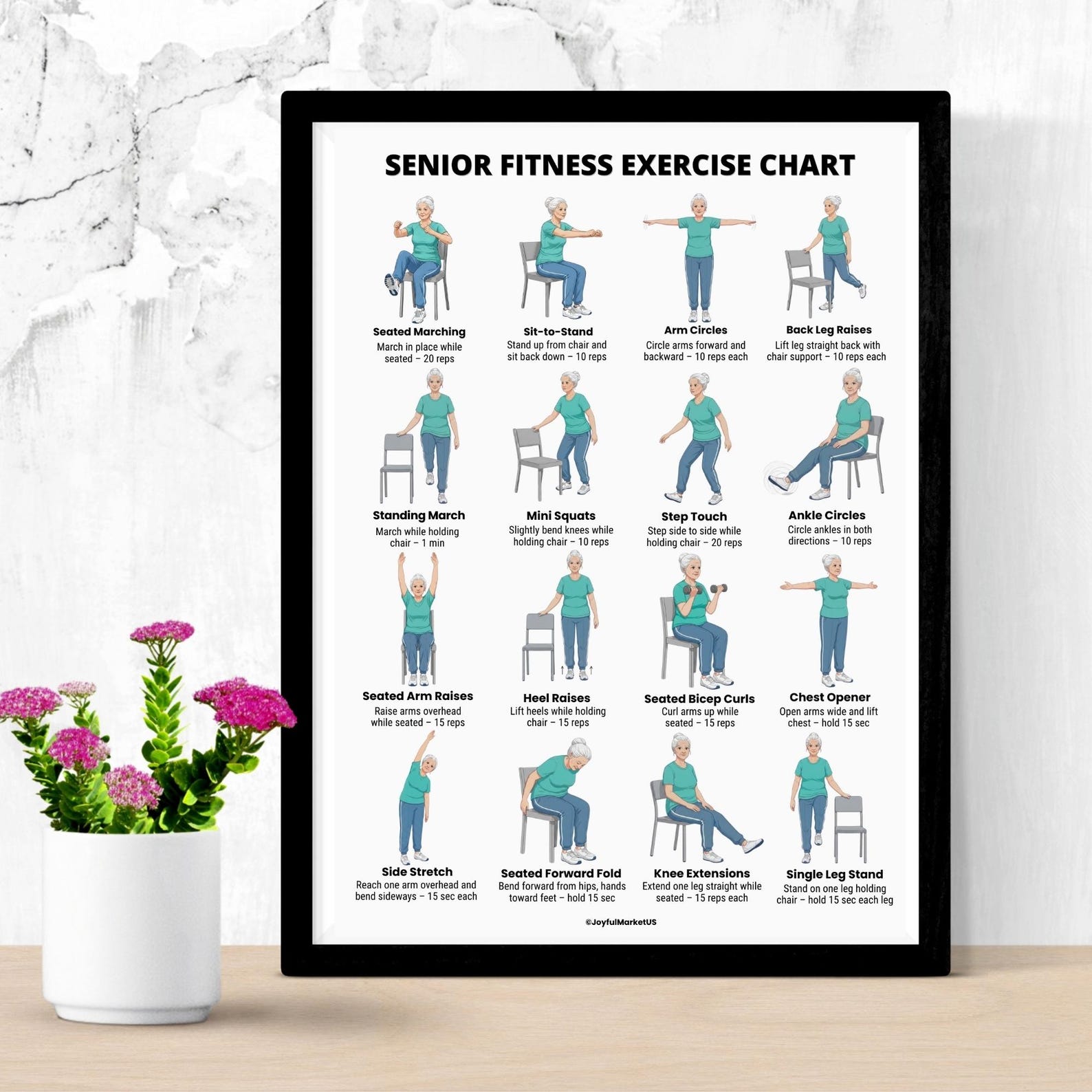 Exercises for Seniors | Standing & Chair Senior Fitness Workout Chart