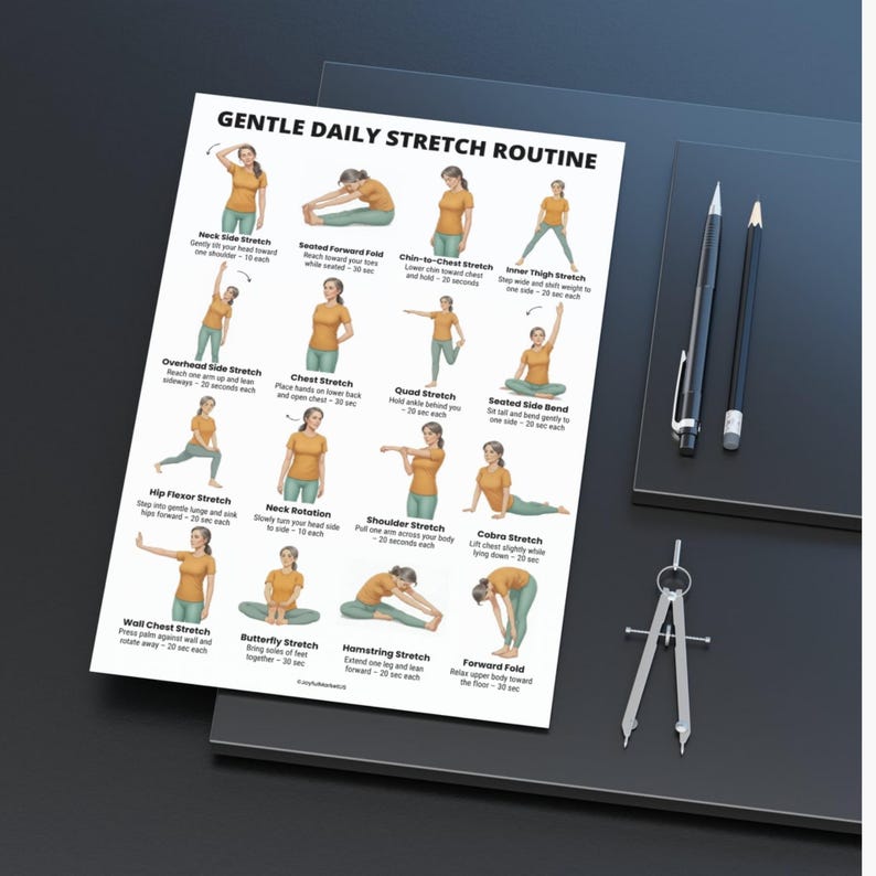 List Basic Flexibility Routine Graph Gentle Daily Stretch Routine | Full Body Stretching Exercises Chart ...
