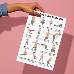 Daily Movement Workout Bundle printable set with gentle at home exercises easy daily routine and mobility exercise posters for beginners PDF