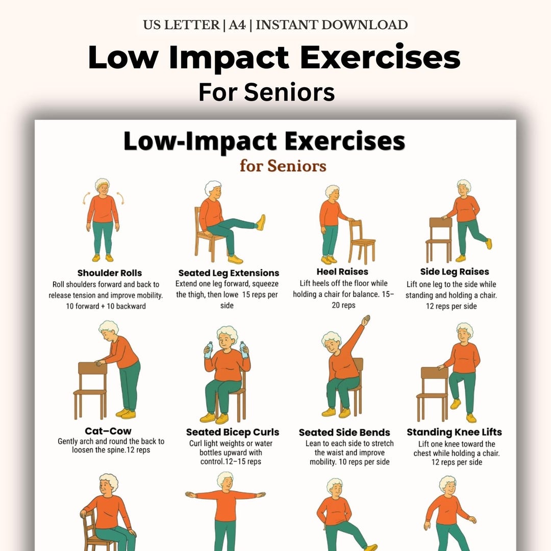 Low Impact Exercises for Seniors | Seated & Standing Senior Home ...