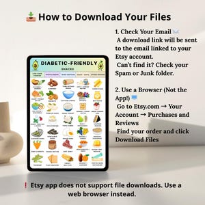 Printable Diabetic-Friendly Snack List with Low Carb and High Protein Foods for Type 2 Diabetes – Clean and Simple Food Chart Image