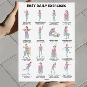 Daily Movement Workout Bundle printable set with gentle at home exercises easy daily routine and mobility exercise posters for beginners PDF