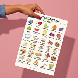 Mediterranean Snack List | 30 Snack Ideas Printable PDF
