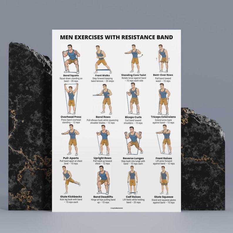 Men Exercises With Resistance Band | Full Body Workout Chart ...