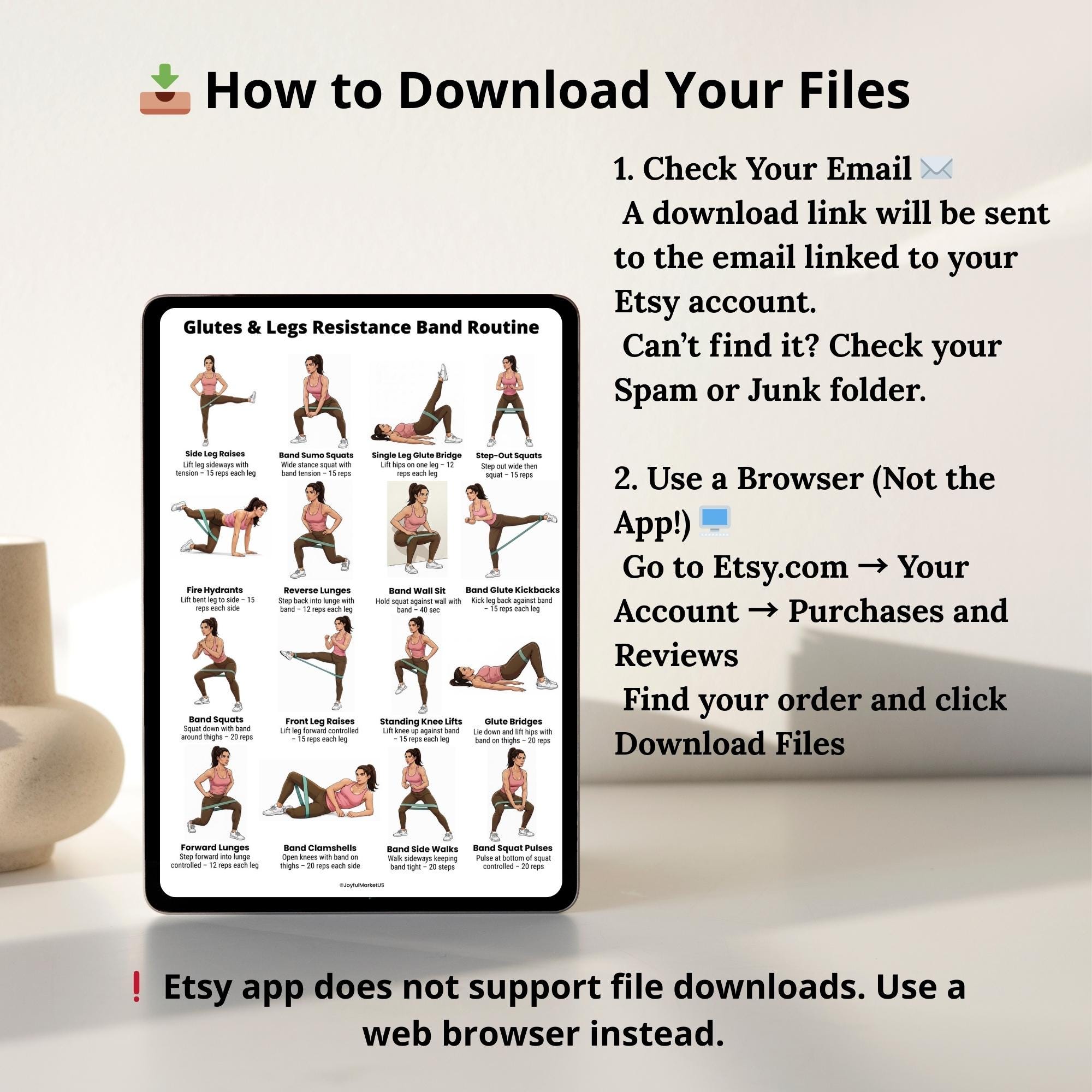 Resistance Band Workout Bundle Printable PDF, Full Body, Glutes and ...