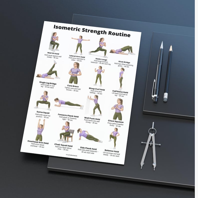 Isometric Strength Routine Printable PDF, Full Body Static Hold ...