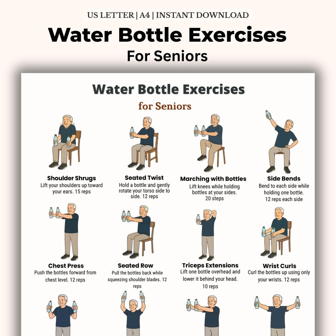 Water Container Exercise Water Bottle Exercises for Seniors | Seated & Standing Home Workout ...