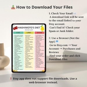 Printable Hashimoto’s Diet Food List in Eat / Limit / Avoid format. Includes thyroid-friendly foods, hypothyroid grocery guide, gluten-free and dairy-free options, and anti-inflammatory ingredients. Designed for people managing Hashimoto’s thyroiditis or underactive thyroid. Instant digital download for meal planning, clean eating, and autoimmune diet tracking.