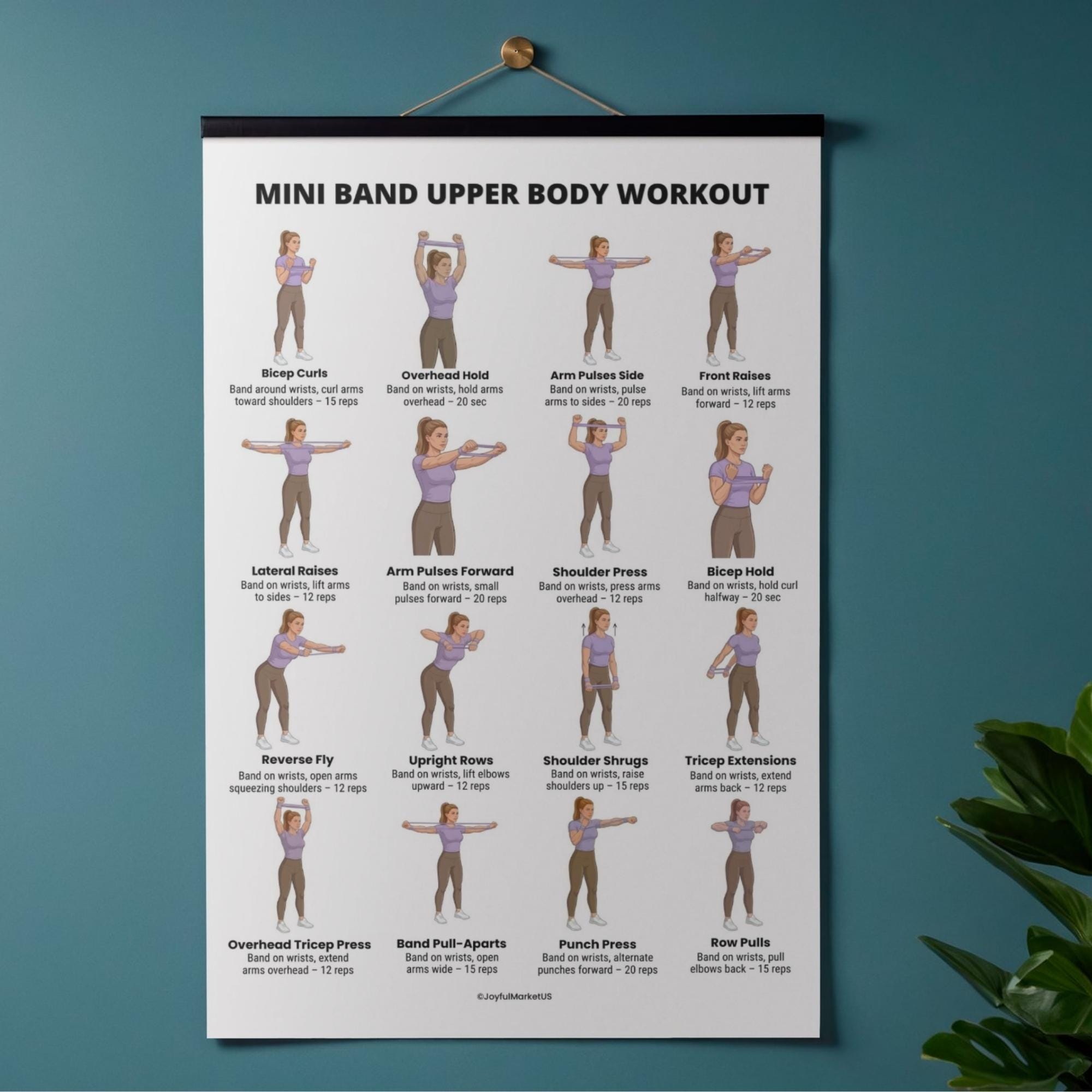 Mini Band Upper Body Workout Printable PDF, Resistance Band Arm ...