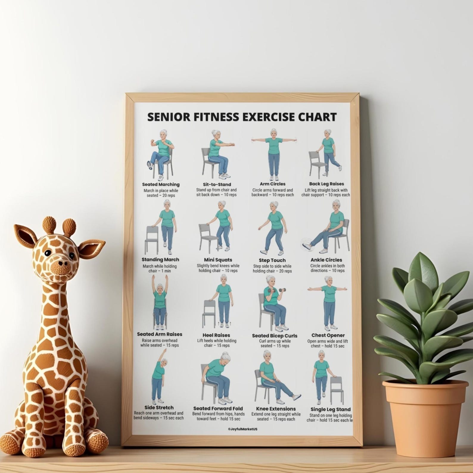 Exercises for Seniors | Standing & Chair Senior Fitness Workout Chart