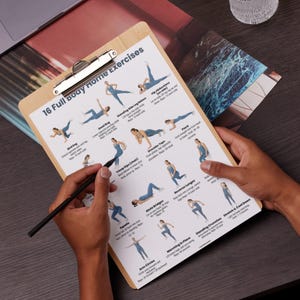 Full Body Home Workout Chart – 16 Easy Exercises