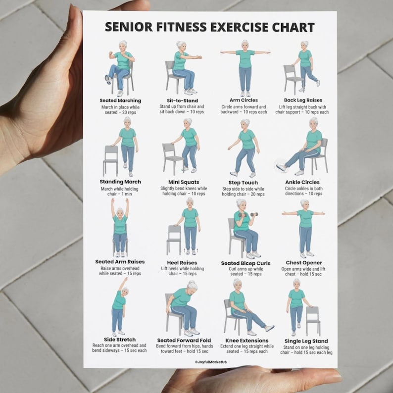 Exercises for Seniors | Standing & Chair Senior Fitness Workout Chart