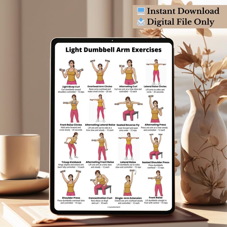 Light Dumbbell Arm Workout for Women Upper Body Toning Exercises Home ...