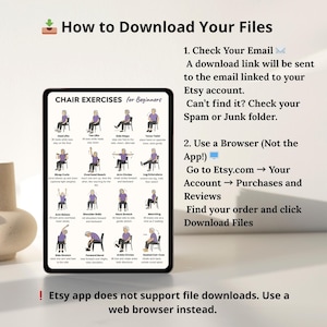 Chair Exercises for Beginners Printable | Seated Workout Chart | Low ...