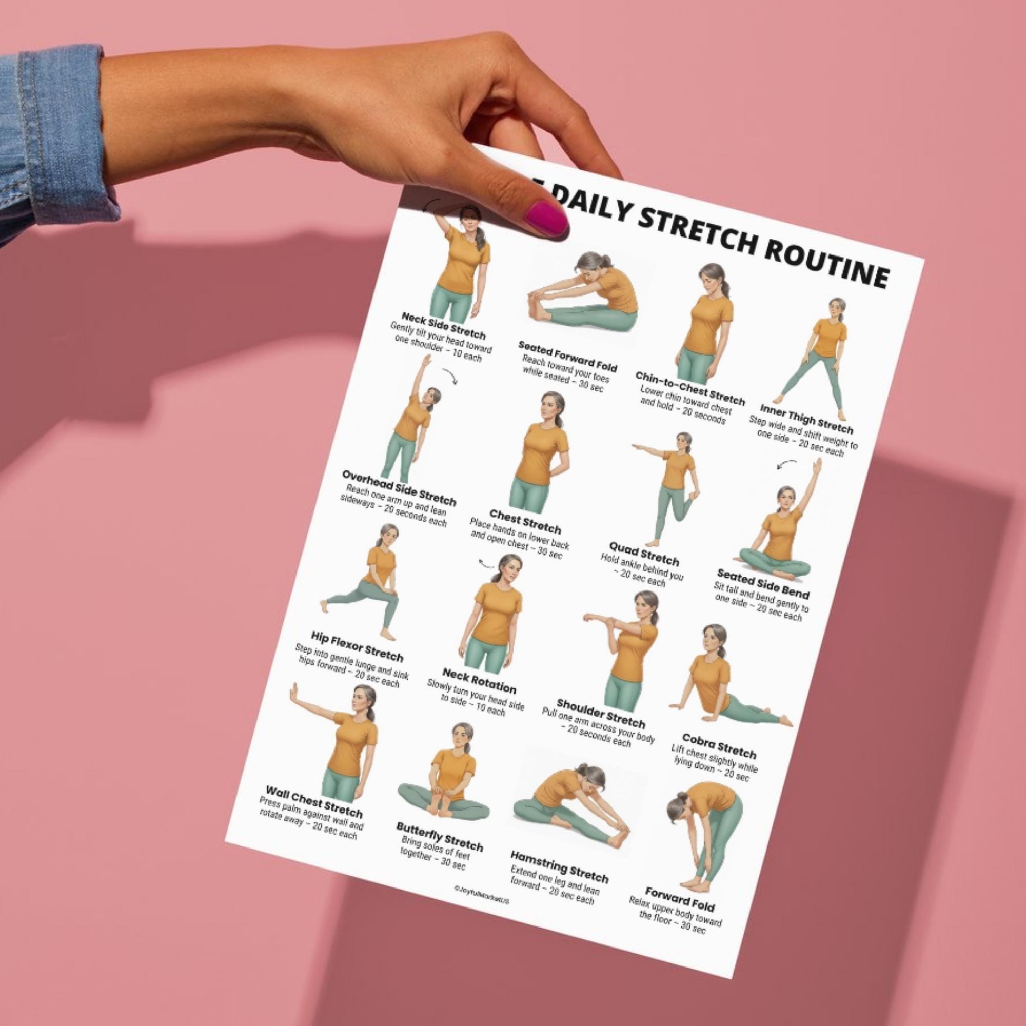 Daily Full Body Stretch Routine Gentle Daily Stretch Routine | Full Body Stretching Exercises Chart ...