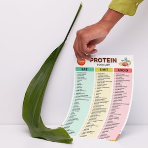 Protein Food List Printable | High Protein Foods Chart | Protein-Rich Grocery List