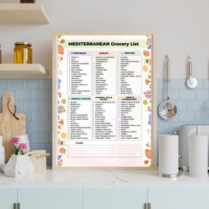 Mediterranean Foods Printable | Grocery List PDF for Meal Planning