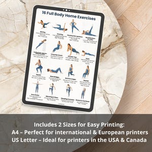 16 Easy Exercises – Full Body Home Workout Printable