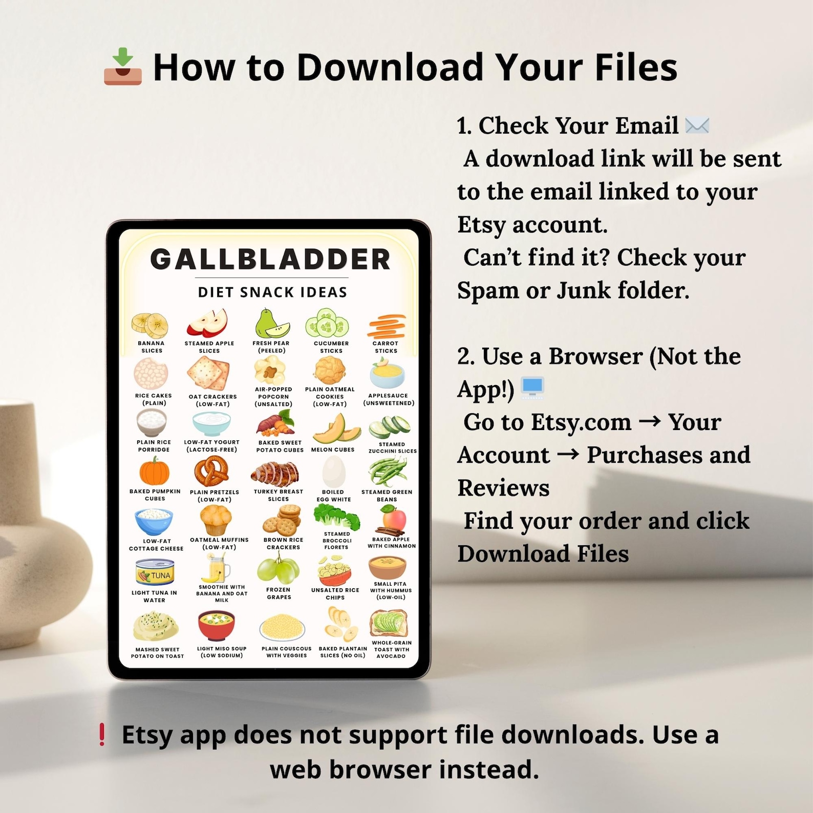 Gallbladder Diet Snack Ideas Chart Printable, Gallbladder Diet Food ...
