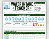 Water Intake Tracker Printable, Daily Hydration Log PDF, Weekly Water Tracker, Hydration Journal, Water Drinking Log, Instant Download