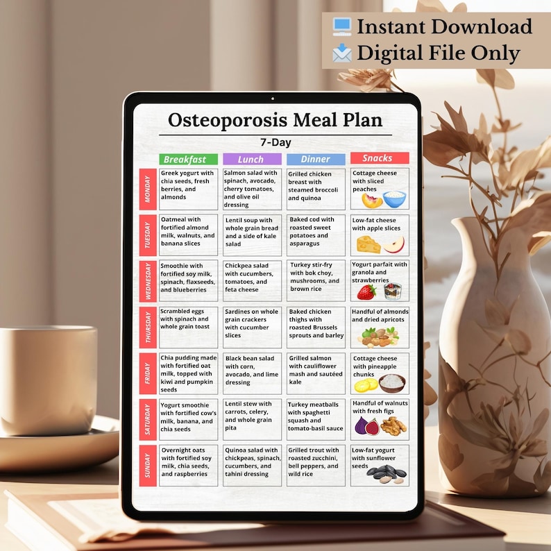 Image result for Osteoporosis Meal Plan Printable, Osteoporosis Diet Printable, Calcium ...