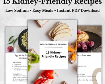 Receitas para dieta renal para imprimir, livro de receitas para dieta renal em PDF, planejador de dieta renal para imprimir, guia de receitas para os rins, lista de alimentos para dieta renal