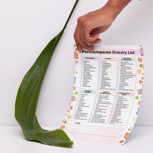 Perimenopause Grocery List Printable | Premenopause Diet Shopping List | Menopause Food List | Low Estrogen Diet Foods PDF