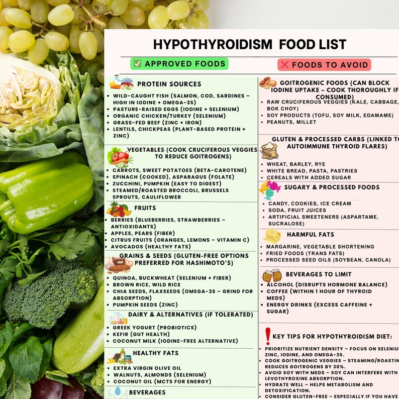 Visual Reference: Hypothyroidism Grocery List For Hypothyroidism Diet Meal Plan Thyroid