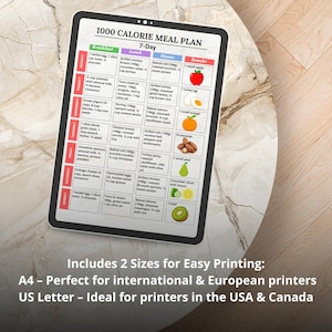 1000 calorie diet menu plan 7 days