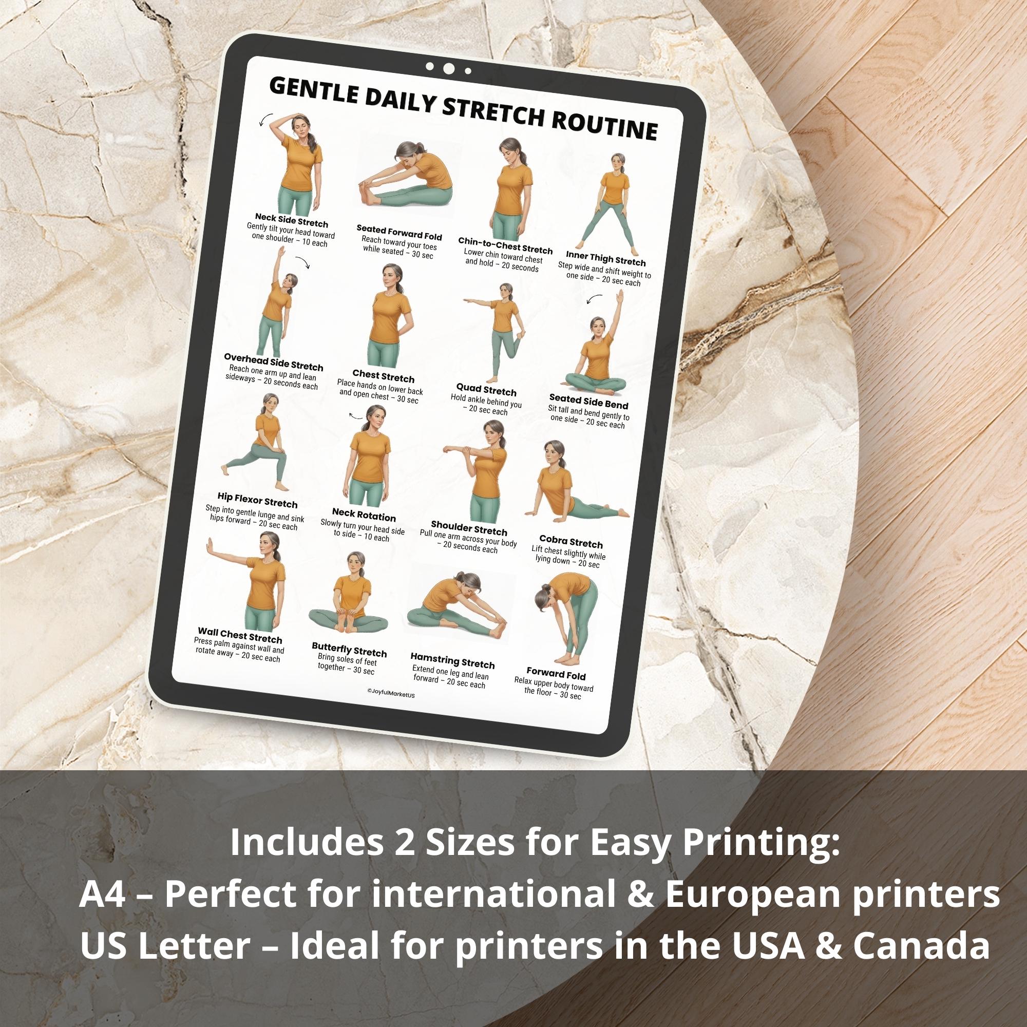 List Basic Flexibility Routine Graph Gentle Daily Stretch Routine | Full Body Stretching Exercises Chart ...