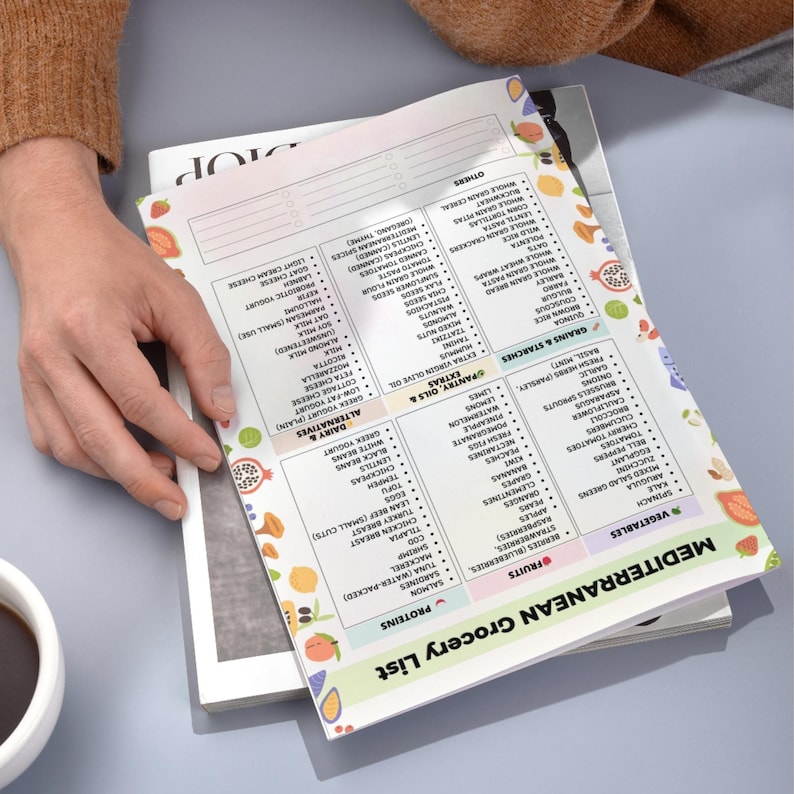 Mediterranean Foods Printable | Grocery List PDF for Meal Planning