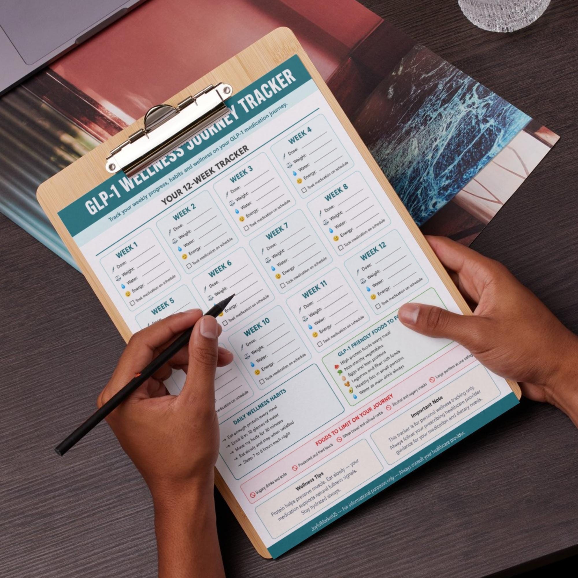 GLP-1 Wellness Journey Tracker Printable | 12 Week Progress PDF | Wellness Journey Gift