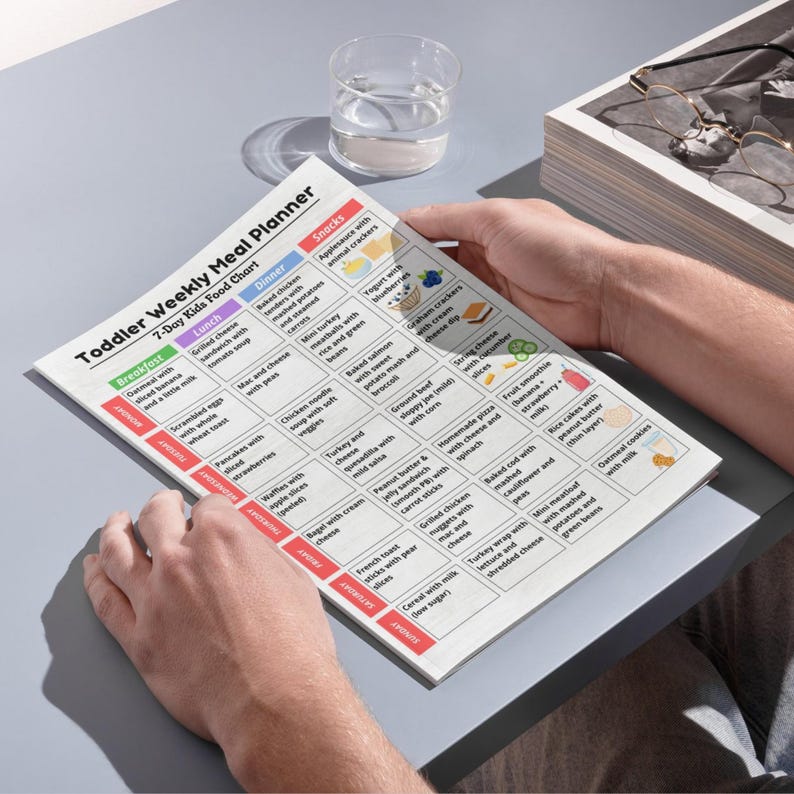 Toddler Weekly Meal Planner, 7-day Kids Food Chart, Printable Meal ...