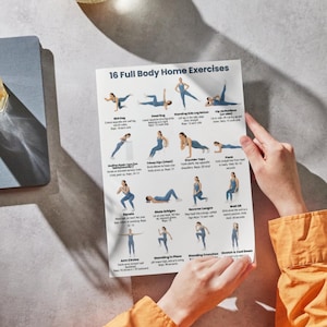 Full Body Home Workout Chart – 16 Easy Exercises